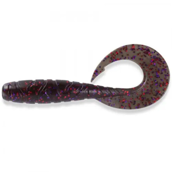 FishUP Mighty Grub 3.5" (7шт), #050 - Green Pumpkin Brown/Red & Purple