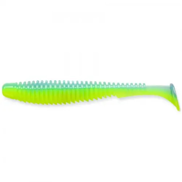 FishUP U-Shad 4" (8шт), #206 - Sky/Chartreuse