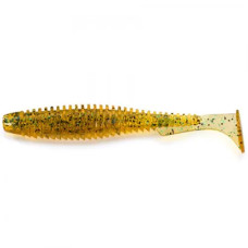 FishUP U-Shad 2.5" (9шт), #036 - Caramel/Green & Black