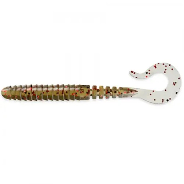 FishUP Vipo 4,3" (7шт), #045 - Green Pumpkin/Red & Black