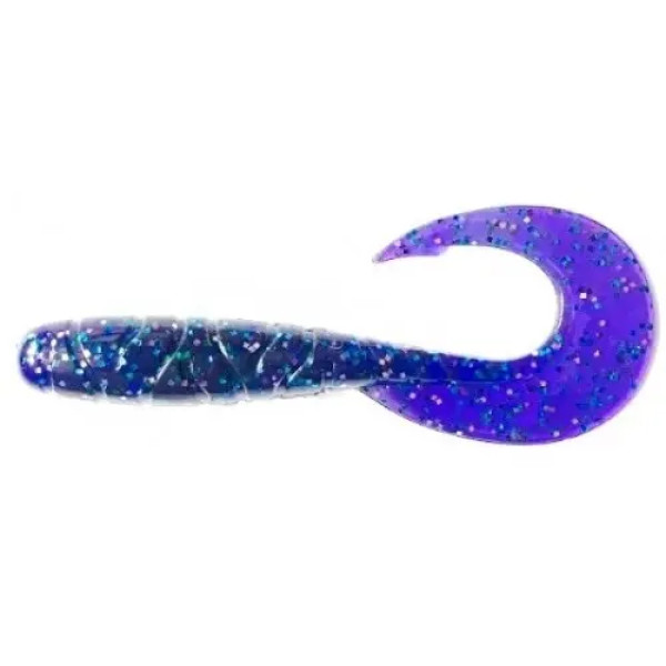 FishUP Mighty Grub 3.5" (7шт), #060 - Dark Violet/Peacock & Silver