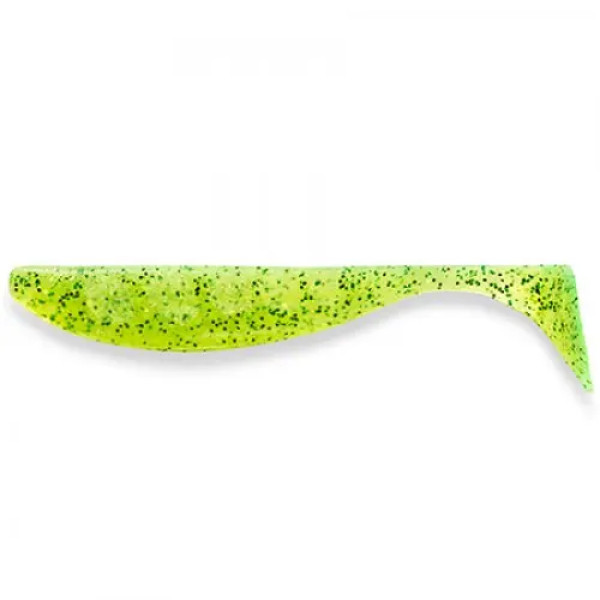 FishUP Wizzle Shad 5" (4шт), #026 - Flo Chartreuse/Green