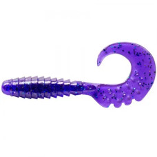 FishUP Fancy Grub 2.5" (10шт), #060 - Dark Violet/Peacock & Silver