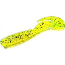 FishUP Mighty Grub 4.5" (4шт), #026 - Flo Chartreuse/Green