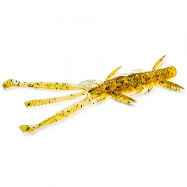 FishUP Shrimp 4.5" (7шт), #036 - Caramel/Green & Black