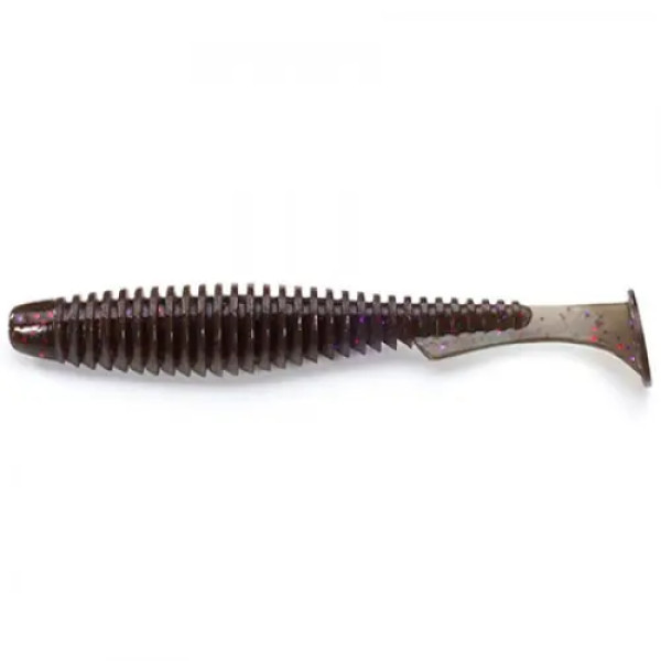 FishUP U-Shad 2.5" (9шт), #050 - Green Pumpkin Brown/Red & Purple