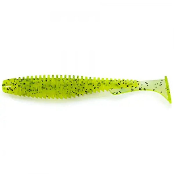 FishUP U-Shad 2" (10шт), #055 - Chartreuse/Black