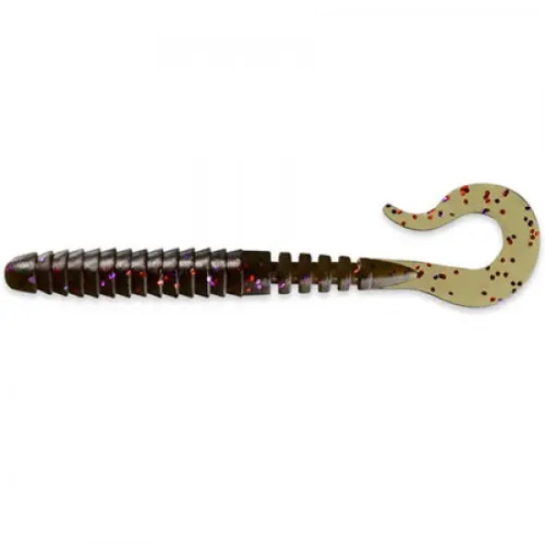 FishUP Vipo 4,3" (7шт), #050 - Green Pumpkin Brown/Red & Purple