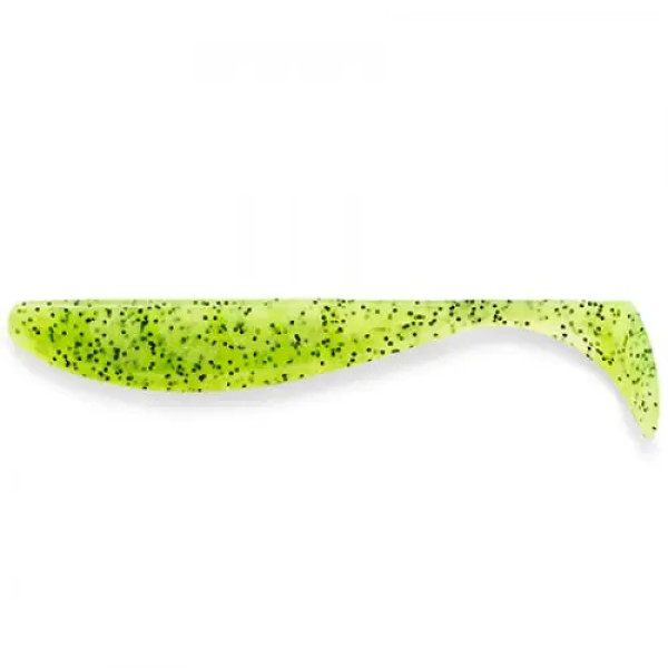 FishUP Wizzle Shad 5" (4шт), #055 - Chartreuse/Black