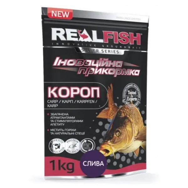 ПРИКОРМКА RealFish "КАРП" СЛИВА, 1 кг