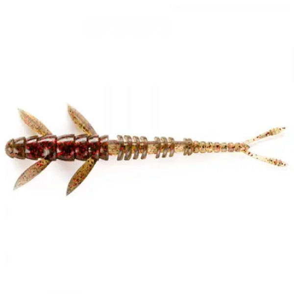 FishUP Flit 2" (9шт), #045 - Green Pumpkin/Red & Black