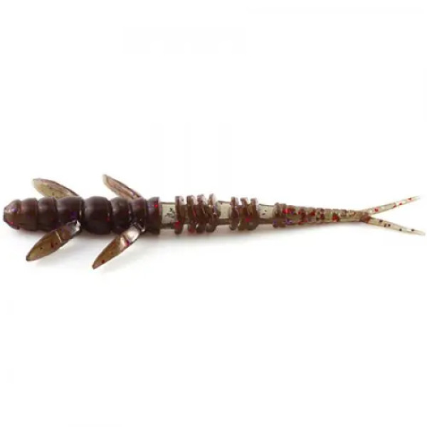 FishUP Flit 2" (9шт), #050 - Green Pumpkin Brown/Red & Purple