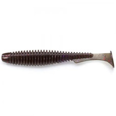 FishUP U-Shad 3.5" (8шт), #050 - Green Pumpkin Brown/Red & Purple