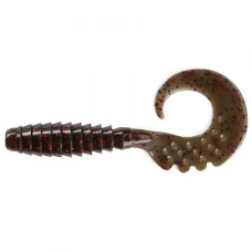 FishUP Fancy Grub 2" (10шт), #050 - Green Pumpkin Brown/Red & Purple