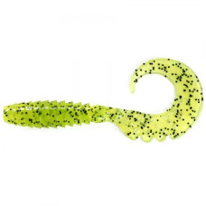 FishUP Fancy Grub 2" (10шт), #055 - Chartreuse/Black