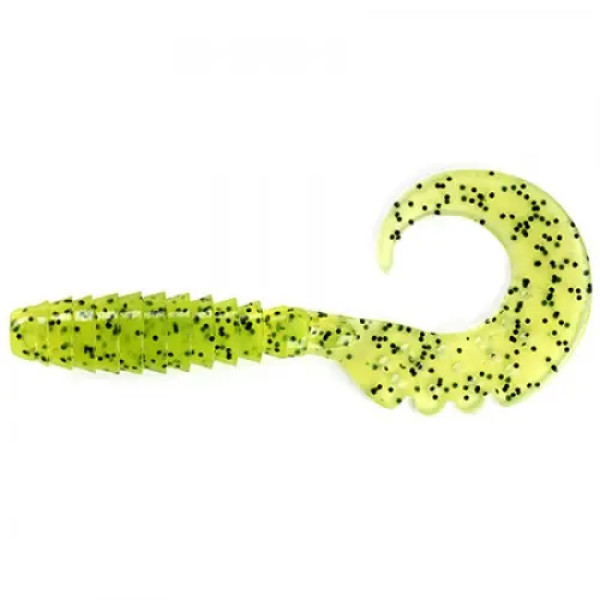 FishUP Fancy Grub 2" (10шт), #055 - Chartreuse/Black