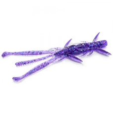 FishUP Shrimp 3" (9шт), #060 - Dark Violet/Peacock & Silver