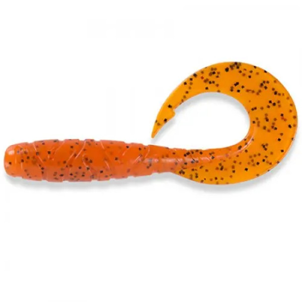 FishUP Mighty Grub 4.5" (4шт), #049 - Orange Pumpkin/Black