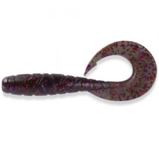 FishUP Mighty Grub 4.5" (4шт), #050 - Green Pumpkin Brown/Red & Purple