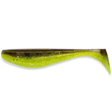 FishUP Wizzle Shad 5" (4шт), #203 - Green Pumpkin/Flo Chartreuse