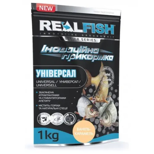 ПРИКОРМКА RealFish "УНИВЕРСАЛ"ВАНИЛЬ-КАРАМЕЛЬ, 1 кг