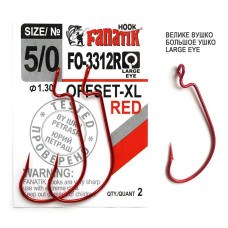 FO-3312-XL Red № 5/0 Офсетний гачок Fanatik