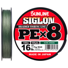 Шнур Sunline Siglon PE х8 300m (темн-зел.) #1.2/0.187 mm 20lb/9.2 kg