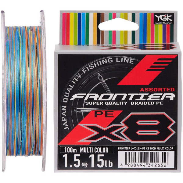 Шнур YGK Frontier X8 100m (мультіколор) #3.0/0.275mm 30lb/13.5kg
