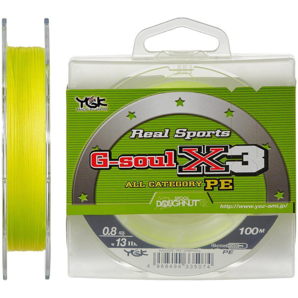Шнур YGK G-Soul X3 100m (жовтий) #0.8/0.148mm 13lb
