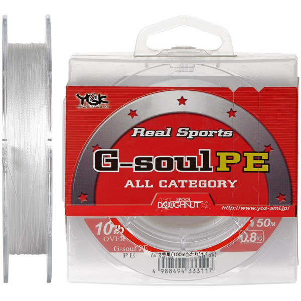 Шнур YGK Real Sports G-Soul PE 150m (белый) #1.0/0.165mm 12lb