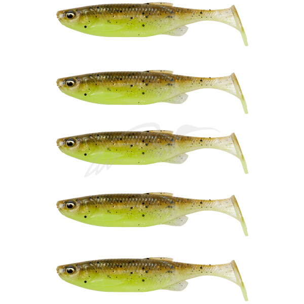 Силікон Savage Gear Fat Minnow T-Tail 105mm 11.0g Green Pearl Yellow (5 шт/уп)