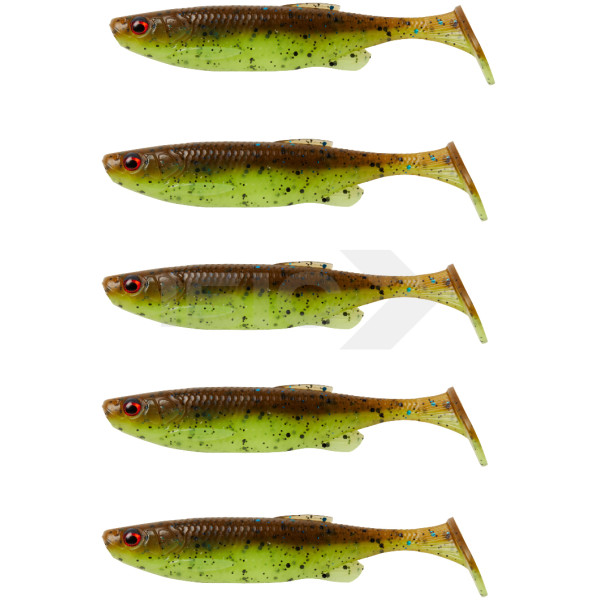 Силікон Savage Gear Fat Minnow T-Tail 130mm 20.0g Chartreuse Pumpkin (5 шт/уп)