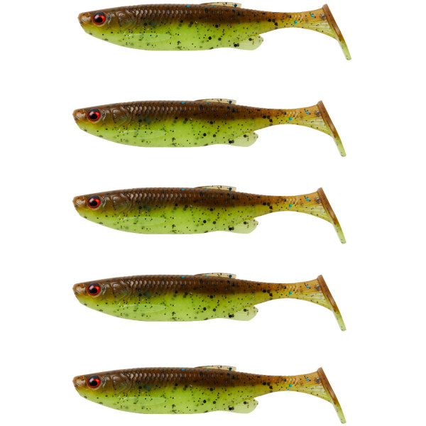 Силікон Savage Gear Fat Minnow T-Tail 90mm 7.0g Chartreuse Pumpkin (5 шт/уп)