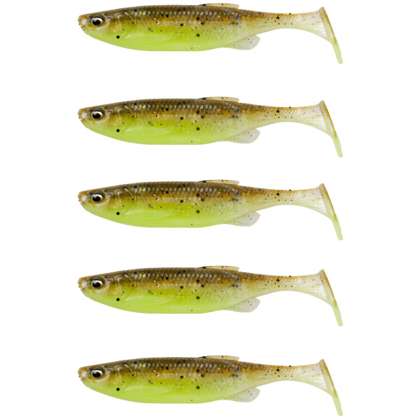 Силікон Savage Gear Fat Minnow T-Tail 90mm 7.0g Green Pearl Yellow (5 шт/уп)